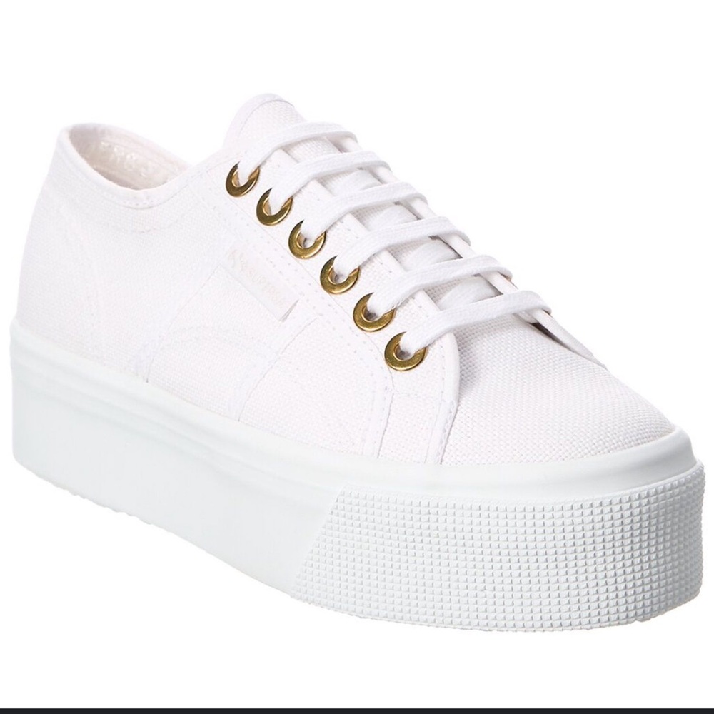 Superga White Lace-Up Sneakers
